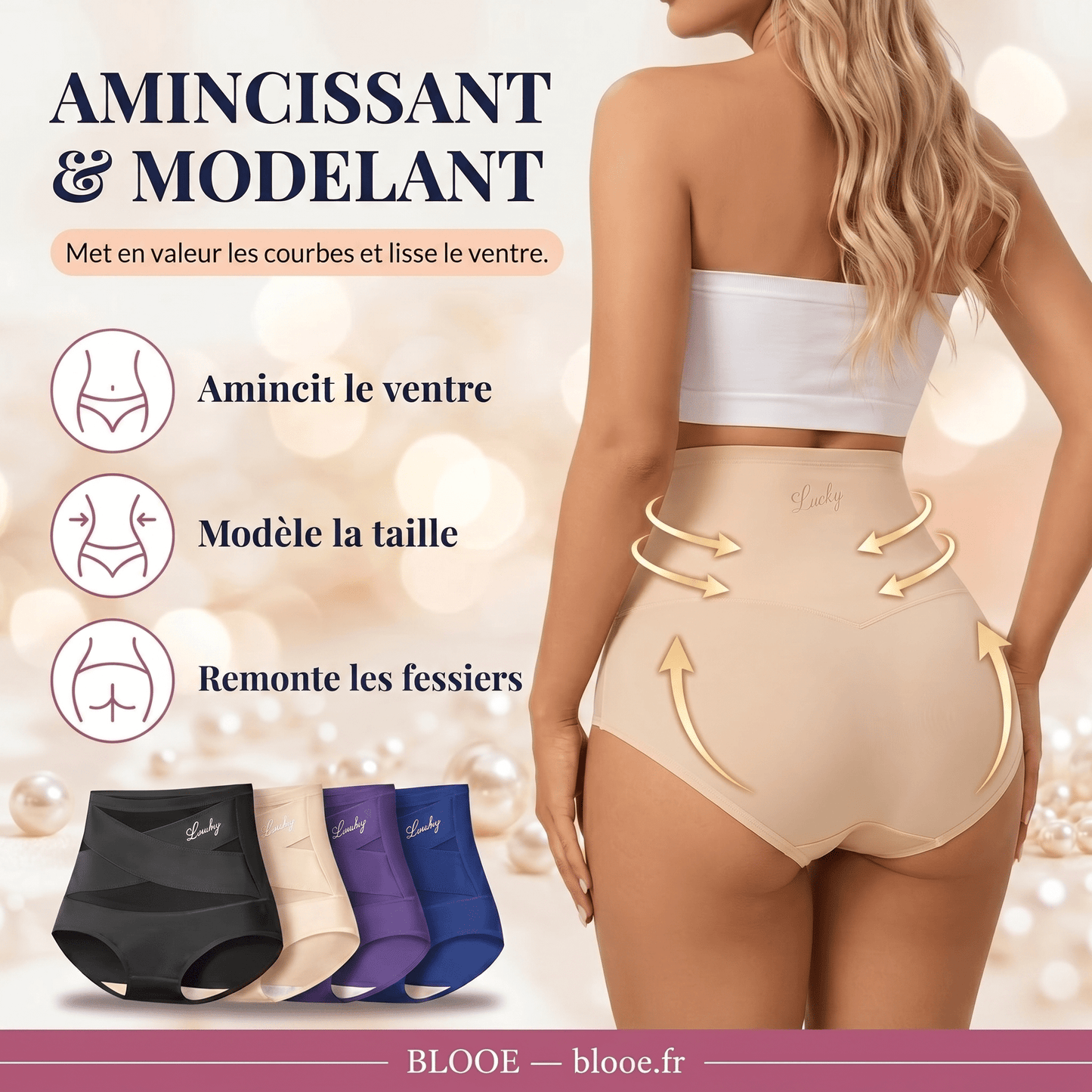 Culotte gainante taille haute - Effet ventre plat sans coutures